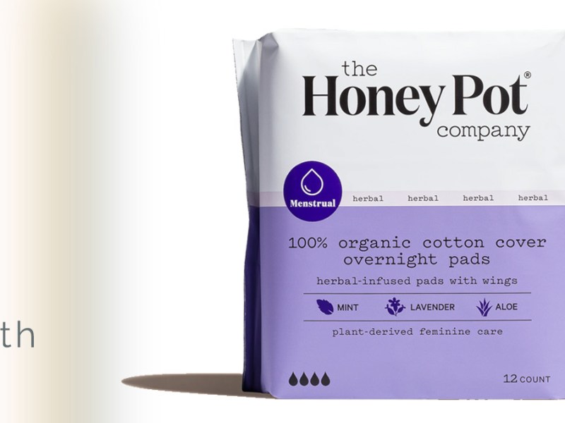 March 2022: Organic Cotton Cover Overnight Herbal Pads with Wings | The Honey Pot Co.