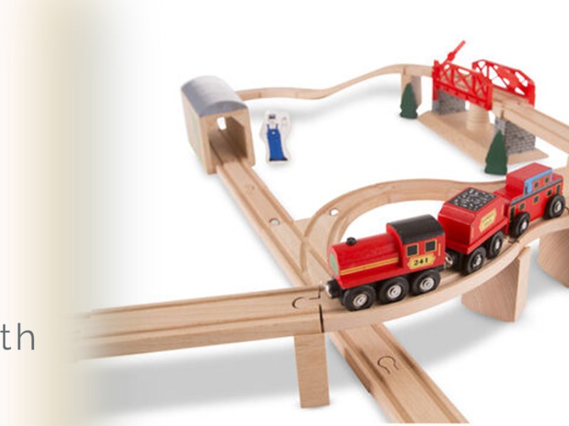 February 2022: Swivel Bridge Train Set | Melissa & Doug